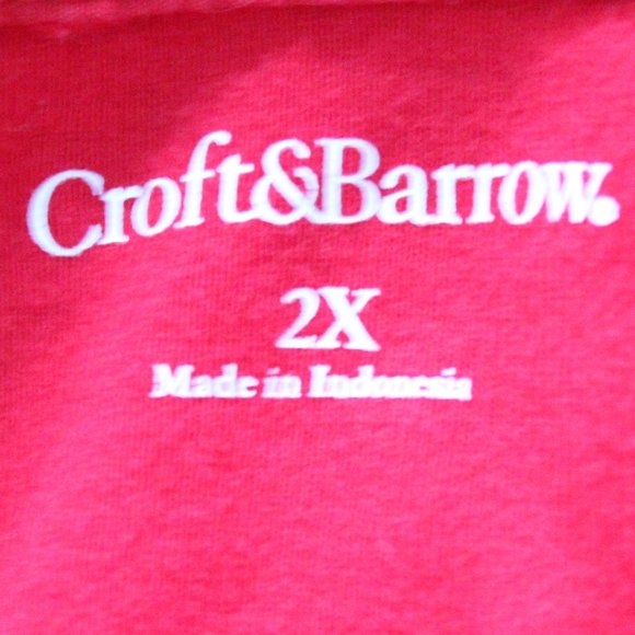 Croft & Barrow Utility Top Shirt V Neck Pullover Short Sleeves Red Sz 2X - Picture 5 of 5